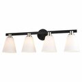 Perfecttwinkle Vermont 4 Light Vanity, Matte Black with Satin Nickel PE3261406